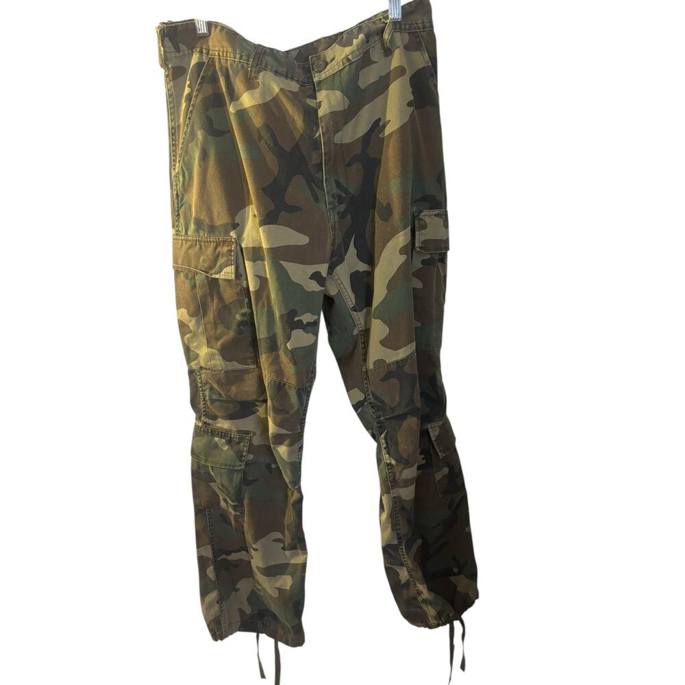 US Army‎ Issue Vintage Woodland Camo Trousers Pants Ripstop Size M Reg